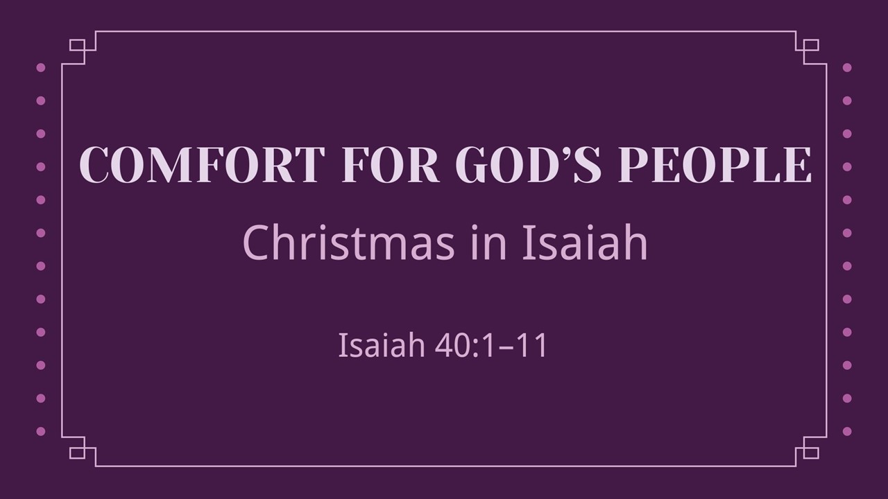 Comfort for God’s People